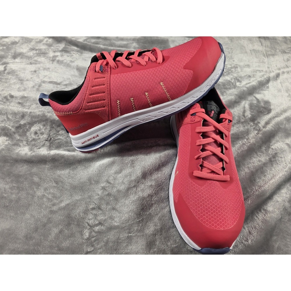 Timberland PRO Women's 7 Overdrive Composite Toe PINK Safety Work Shoe New